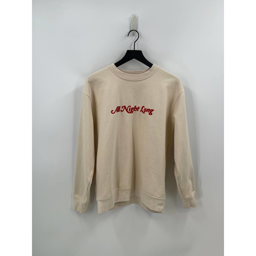 Obey Cream "All Night Long" Crew Neck Sweater Size Small
